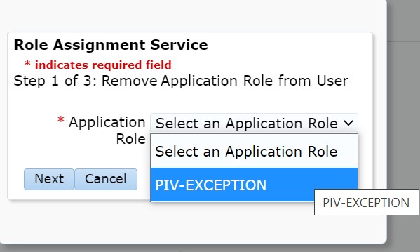Remove Application Role selection