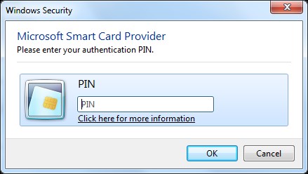 Microsoft Smart Card Provider pin prompt