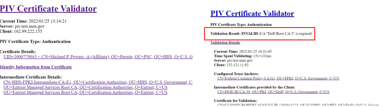 Verify User Certificate is Valid