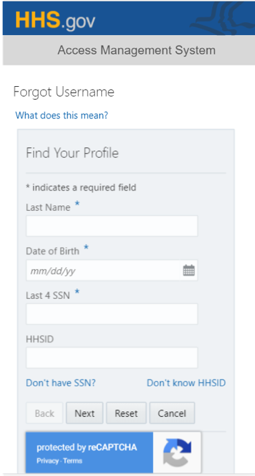 Select "AMS Credentials" from the "Select Login Method" drop-down list