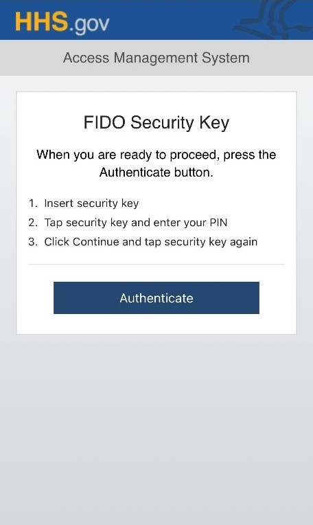 FIDO Security Key Authenticate