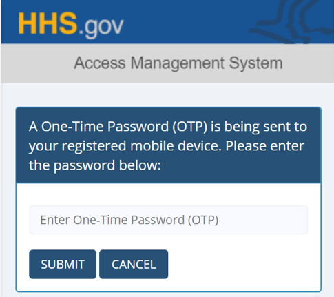 One-Time Password prompt